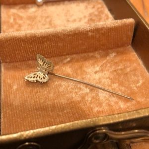 Vintage Gold Butterfly Stick Pin